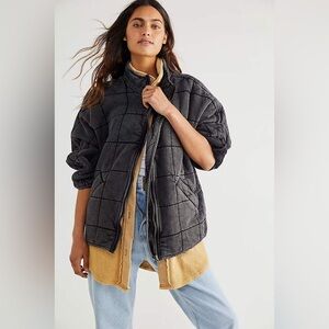 Free People Dolman Quilted Jacket Black Size: XS